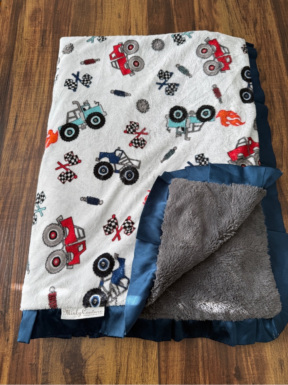 Minky Couture Monster Truck Tween Blanket ~36x50